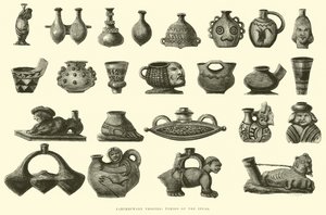 Earthenware vessels, Period of the Incas by Edouard Riou